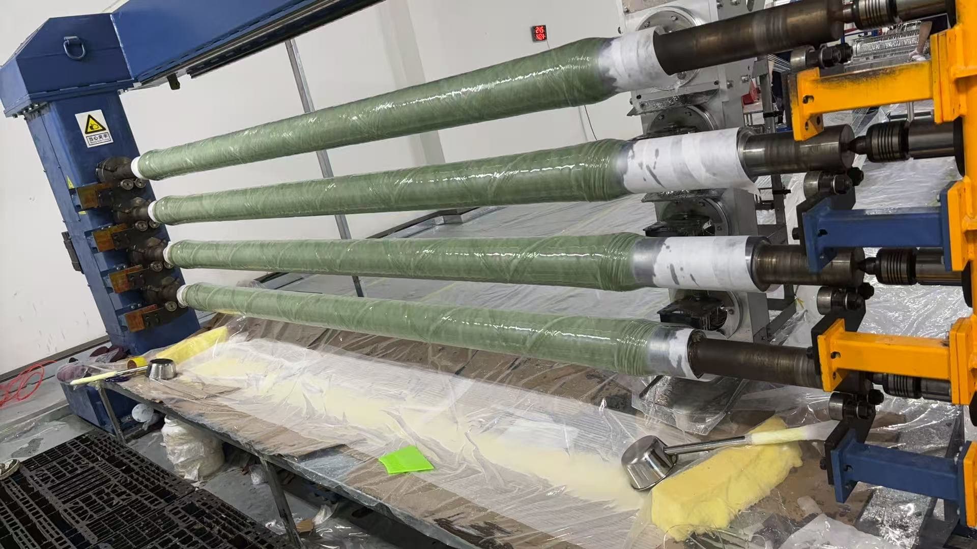 Filament winding process used before quality inspection
